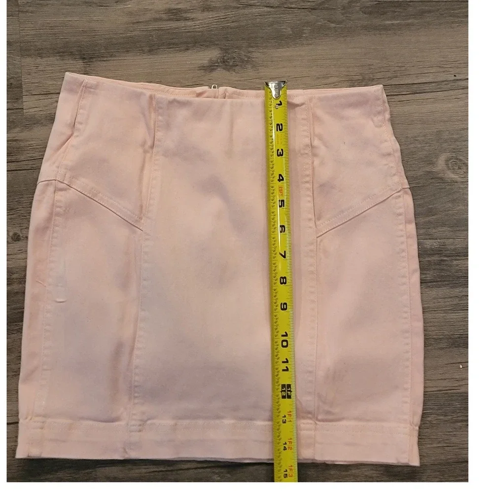 Chelsea &‎ Violet Girls Pink Denim Mini Skirt Size L Zip Back Cotton Blend